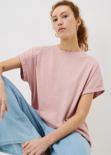 Nude Pink Longline T-Shirt