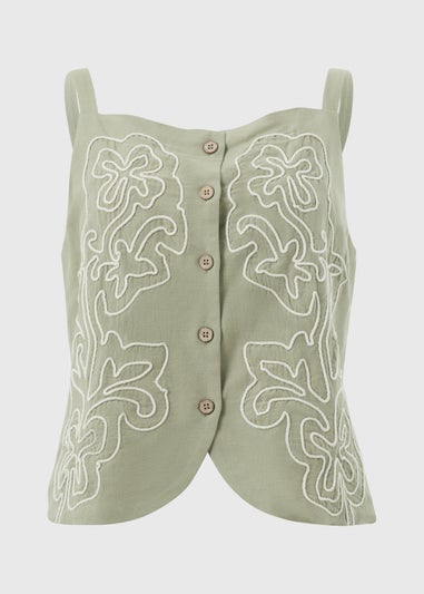 Sage Green Waistcoat Co Ord Top