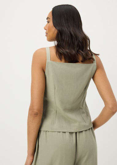 Sage Green Waistcoat Co Ord Top