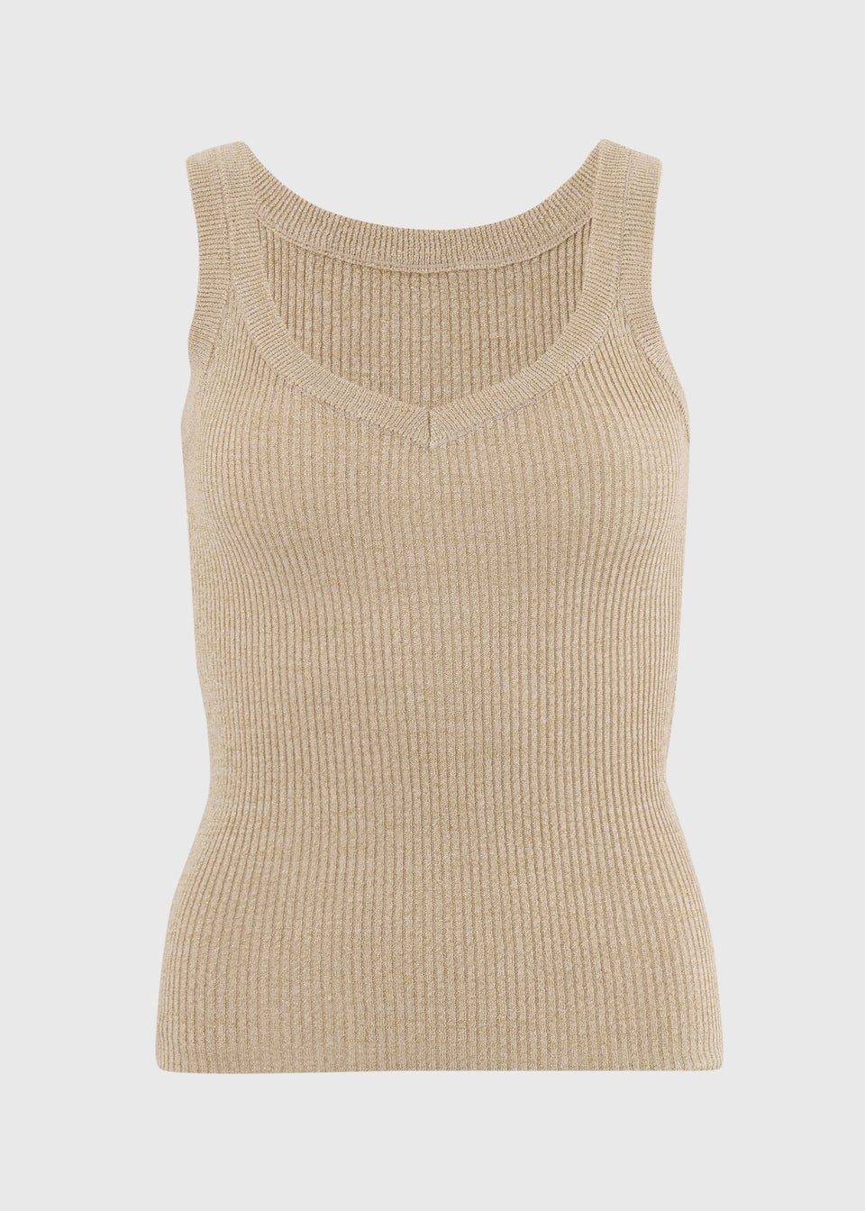 Et Vous Bronze Sparkle Knitted Vest Top