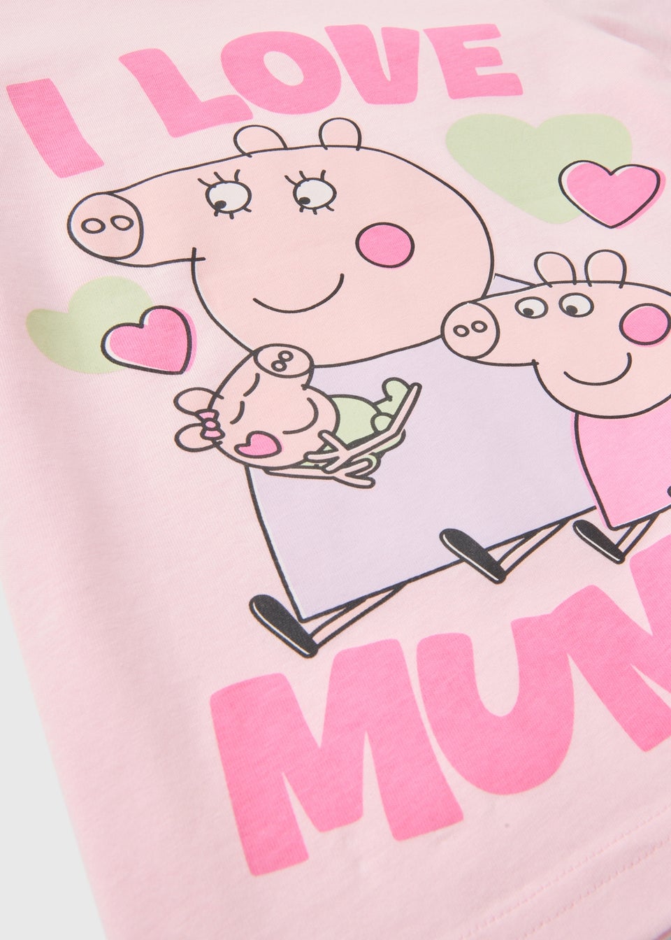 Peppa Pig Girls Pink I Love Mummy Pyjama Set (1-7yrs)