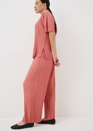 Dusty Pink Pleated Co Ord Top