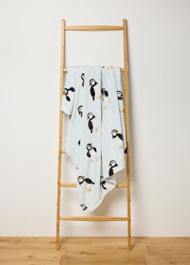 Puffin Print Fleece Throw