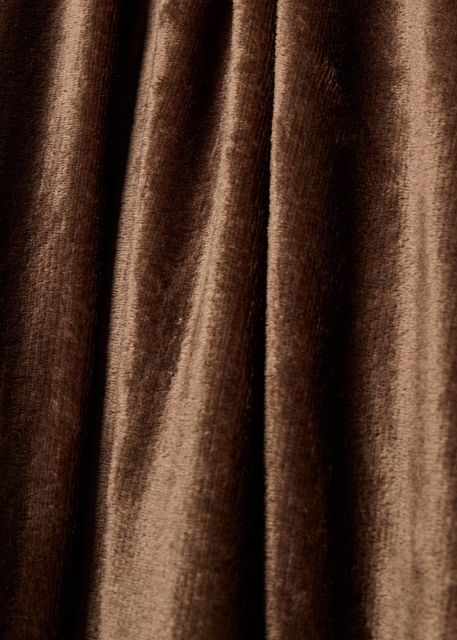 Brown Plain Fleece Throw