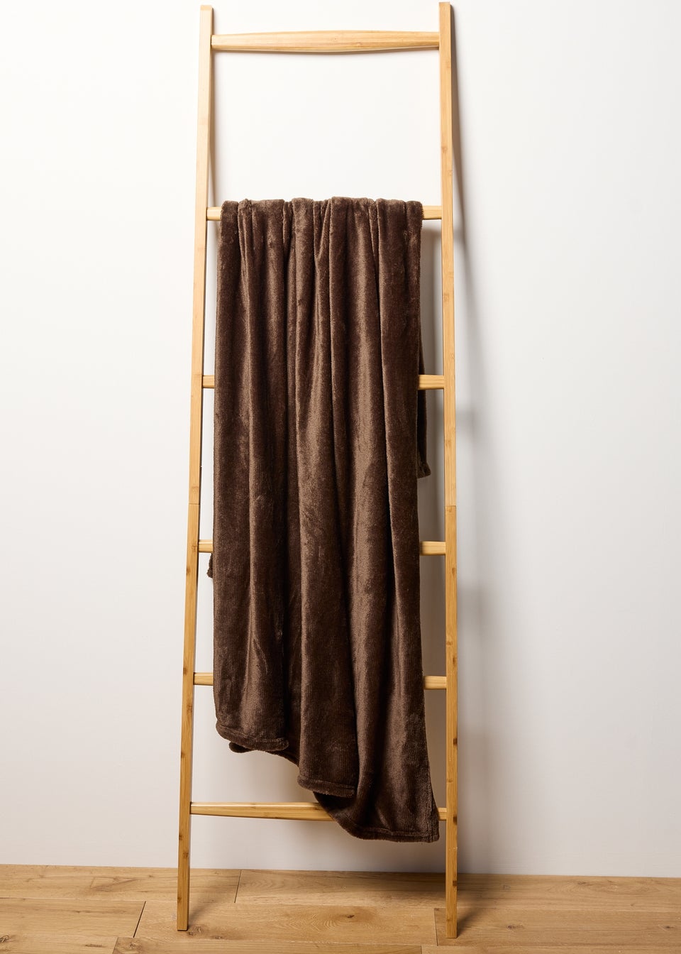 Brown Plain Fleece Throw