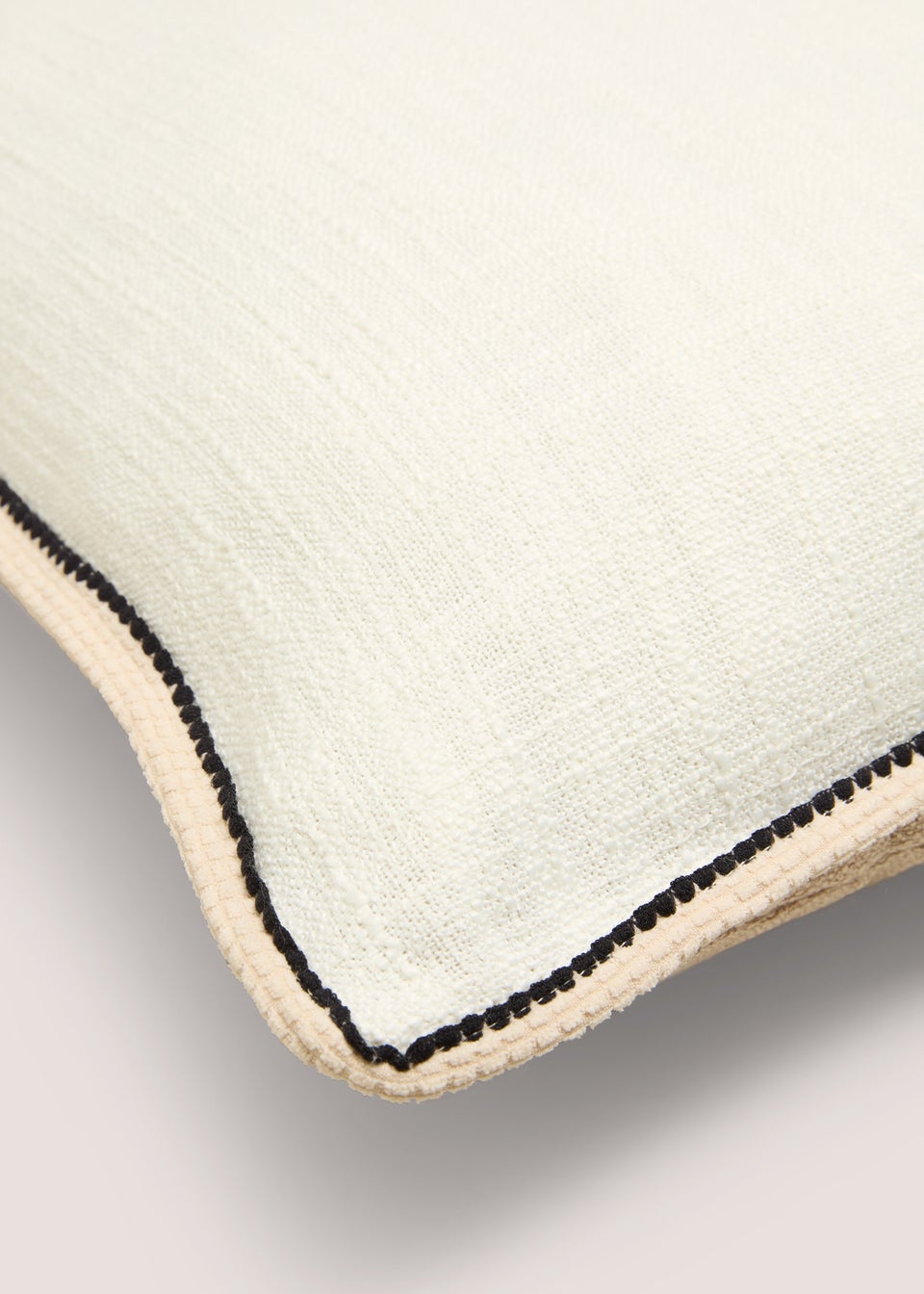 Ivory Textured Contrast Cushion