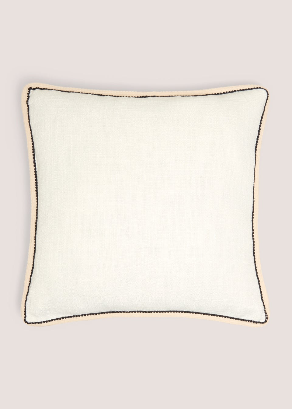 Ivory Textured Contrast Cushion