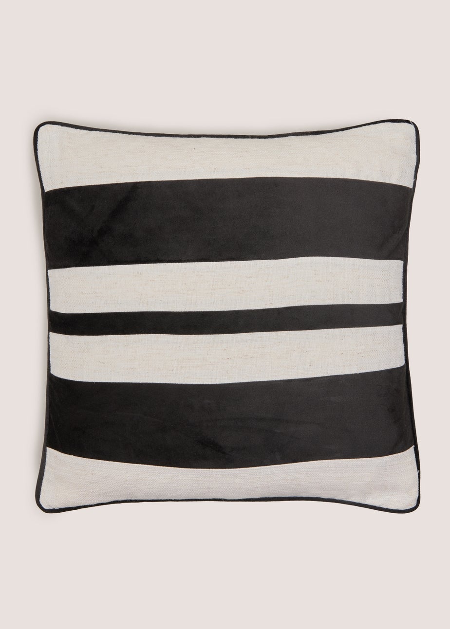 Black Stripe Mono Cushion