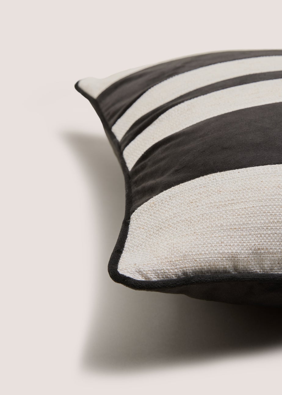 Black Stripe Mono Cushion