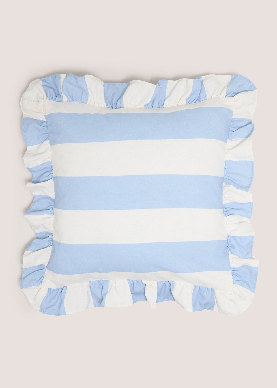 Blue Stripe Frill Cushion