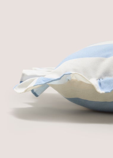 Blue Stripe Frill Cushion