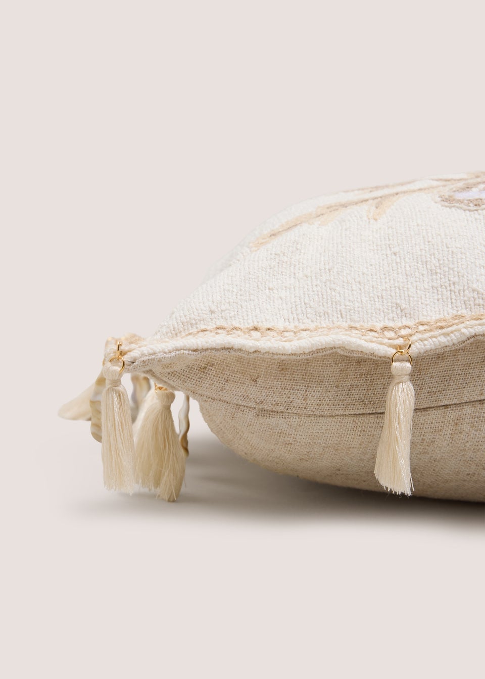 Natural Shell Embroidered Cushion