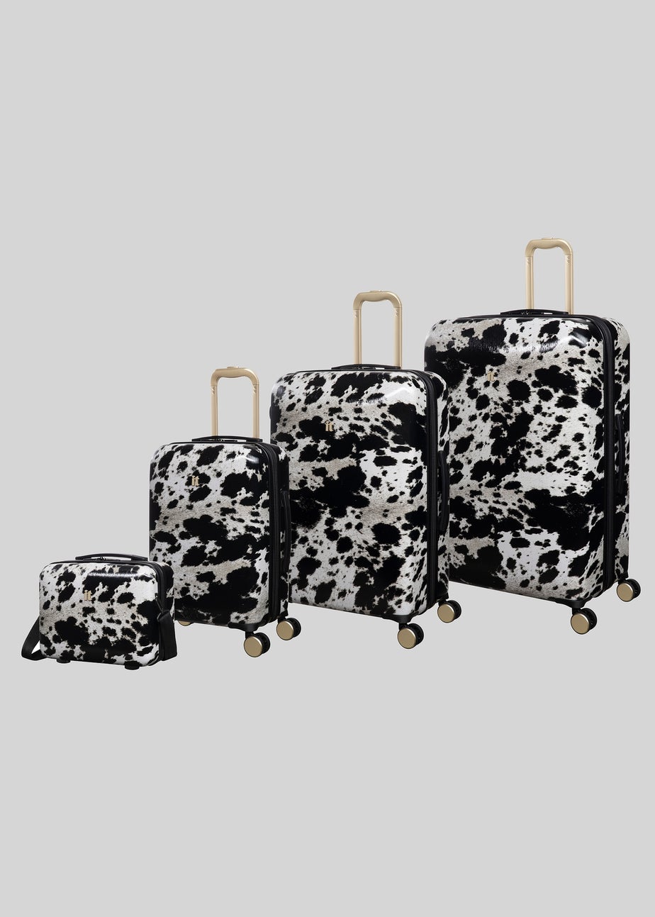 IT Luggage Sheen Cow Print Hard Suitcase
