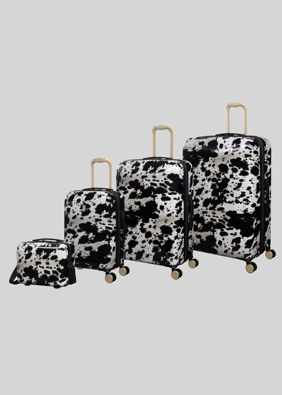 IT Luggage Sheen Cow Print Hard Suitcase