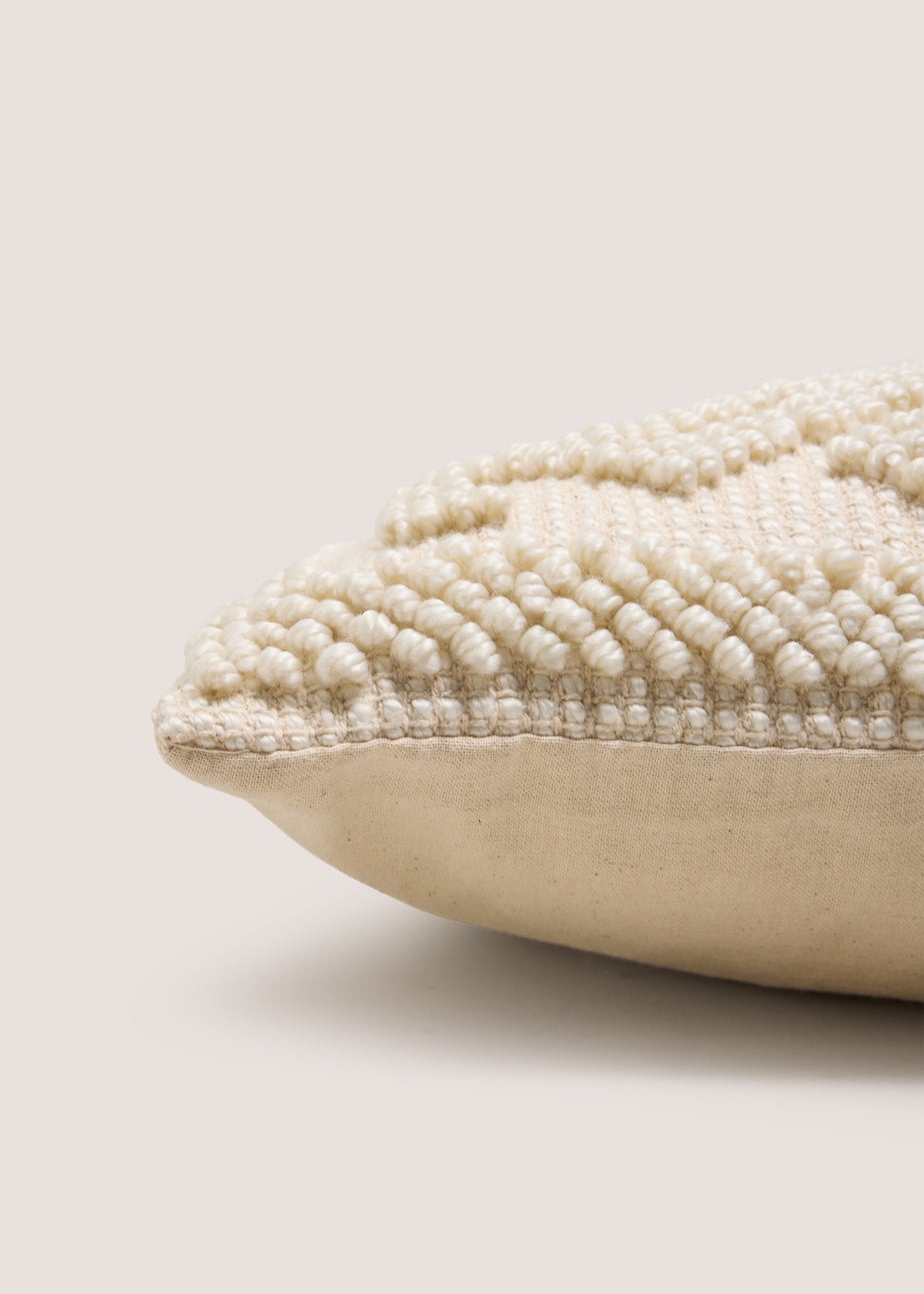 Natural Bobble Diamond Border Cushion