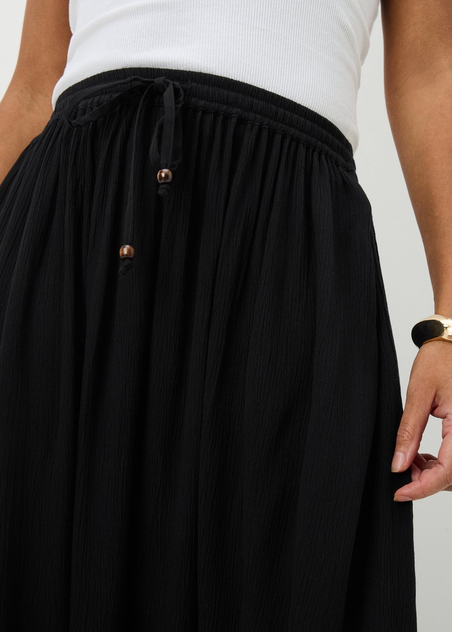 Black Cheesecloth Maxi Skirt
