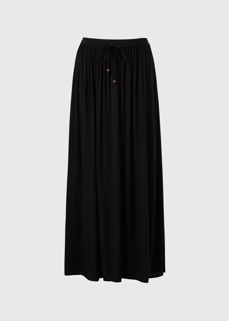 Black Cheesecloth Maxi Skirt