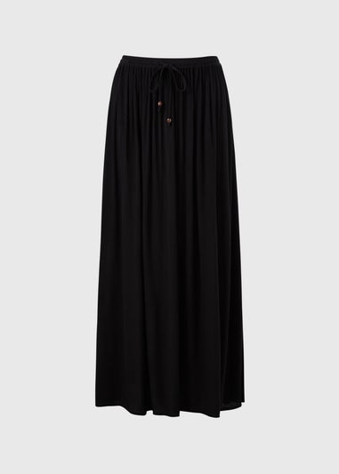 Black Cheesecloth Maxi Skirt