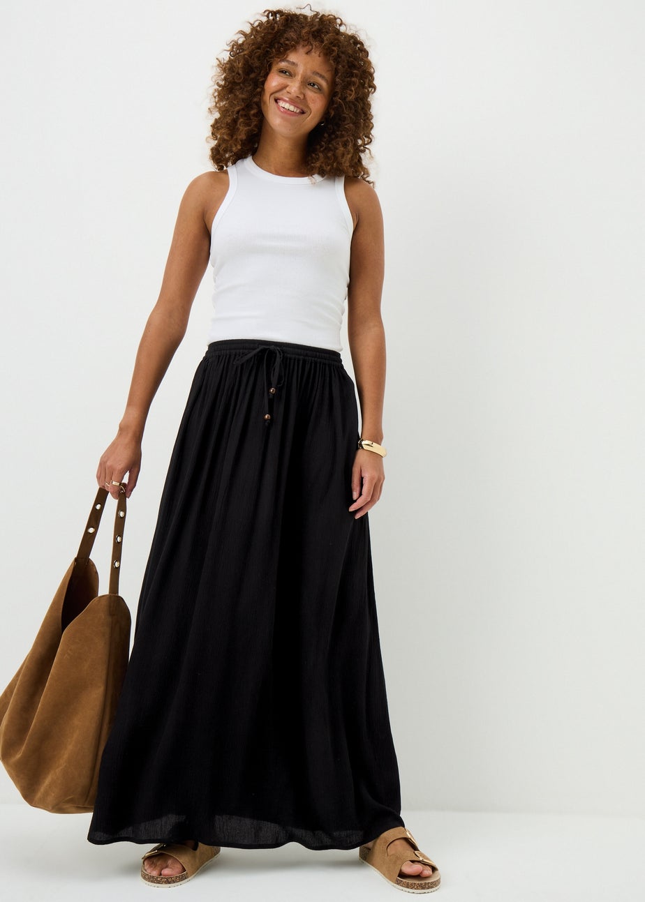 Black Cheesecloth Maxi Skirt