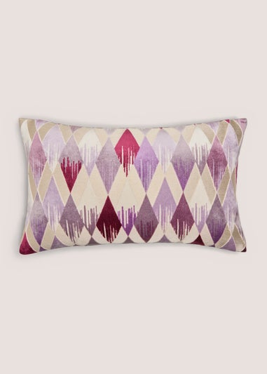 Pink Diamond Cut Velvet Cushion