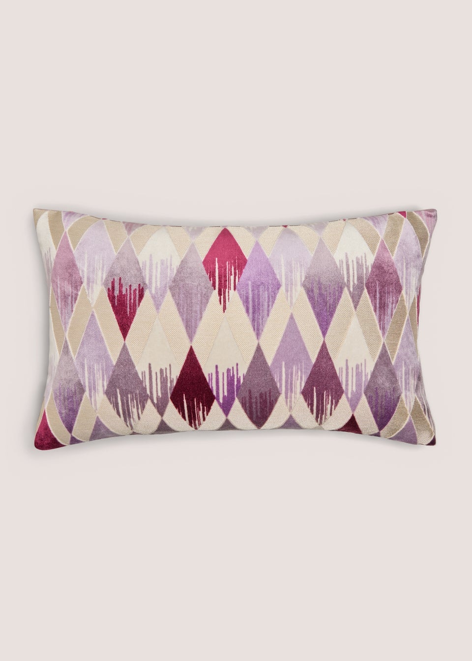 Pink Diamond Cut Velvet Cushion