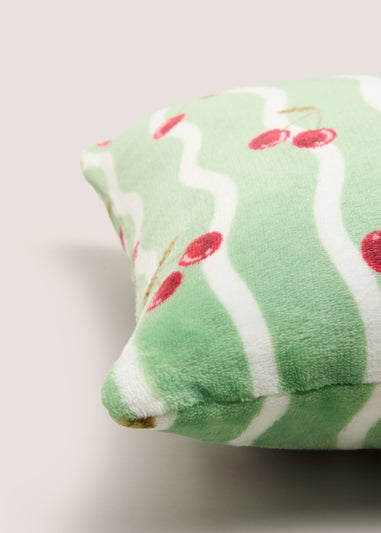 Green Striped Cherry Cushion