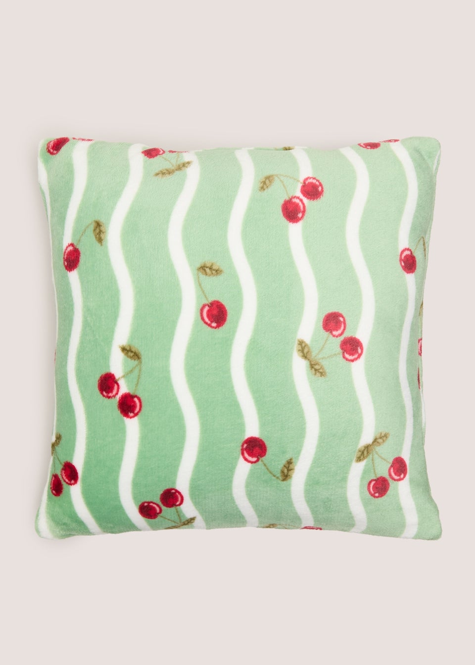 Green Striped Cherry Cushion