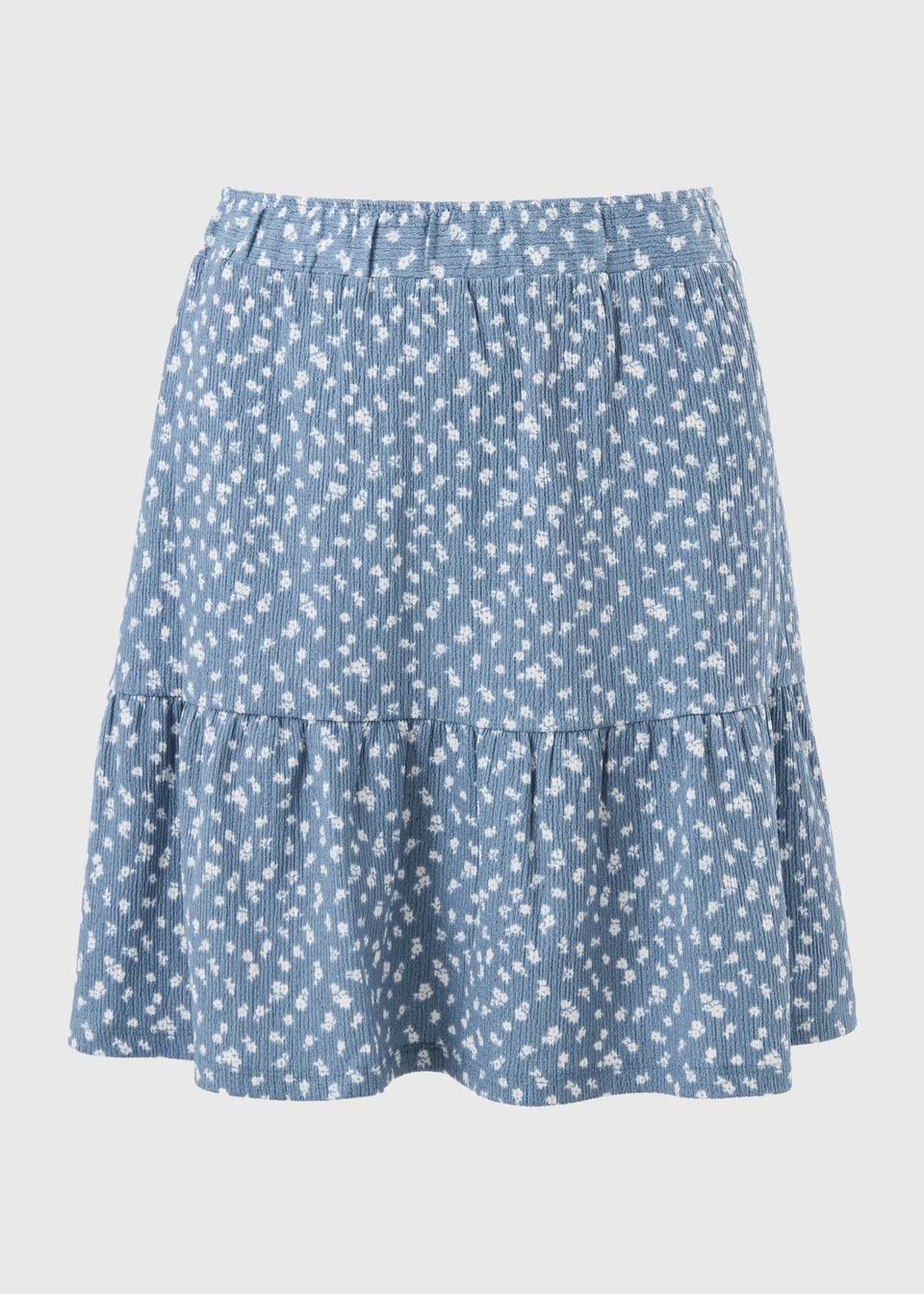 Blue Ditsy Floral Mini Skirt