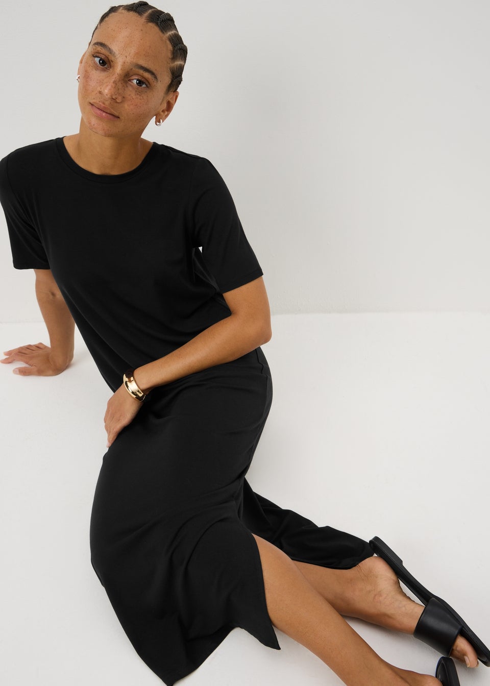 Black T-Shirt Midi Dress