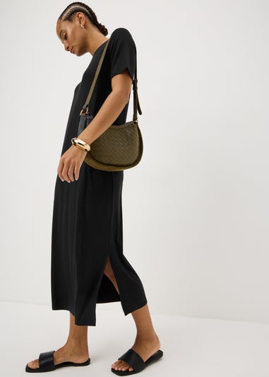 Black T-Shirt Midi Dress