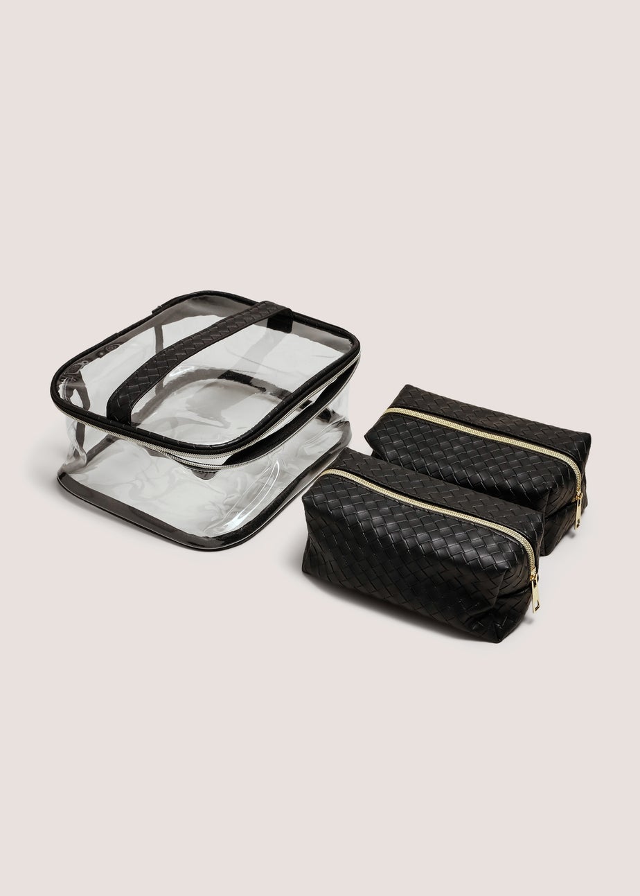 3 Piece Black Large Vanity Bags