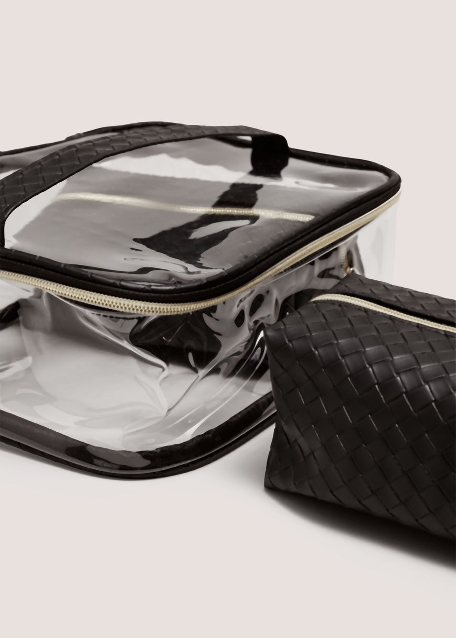 3 Piece Black Large Vanity Bags