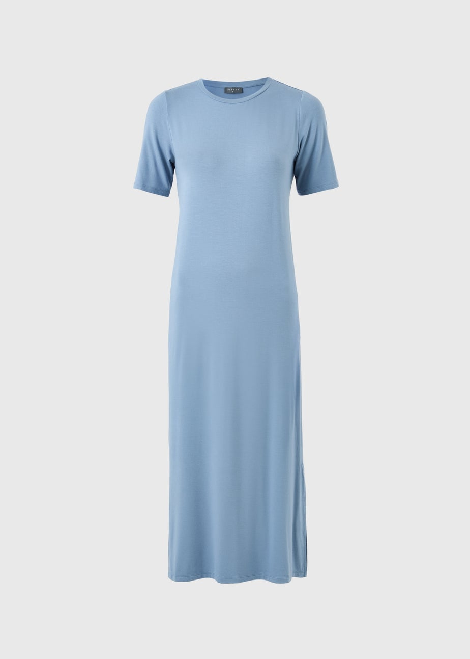 Light Blue T-Shirt Midi Dress
