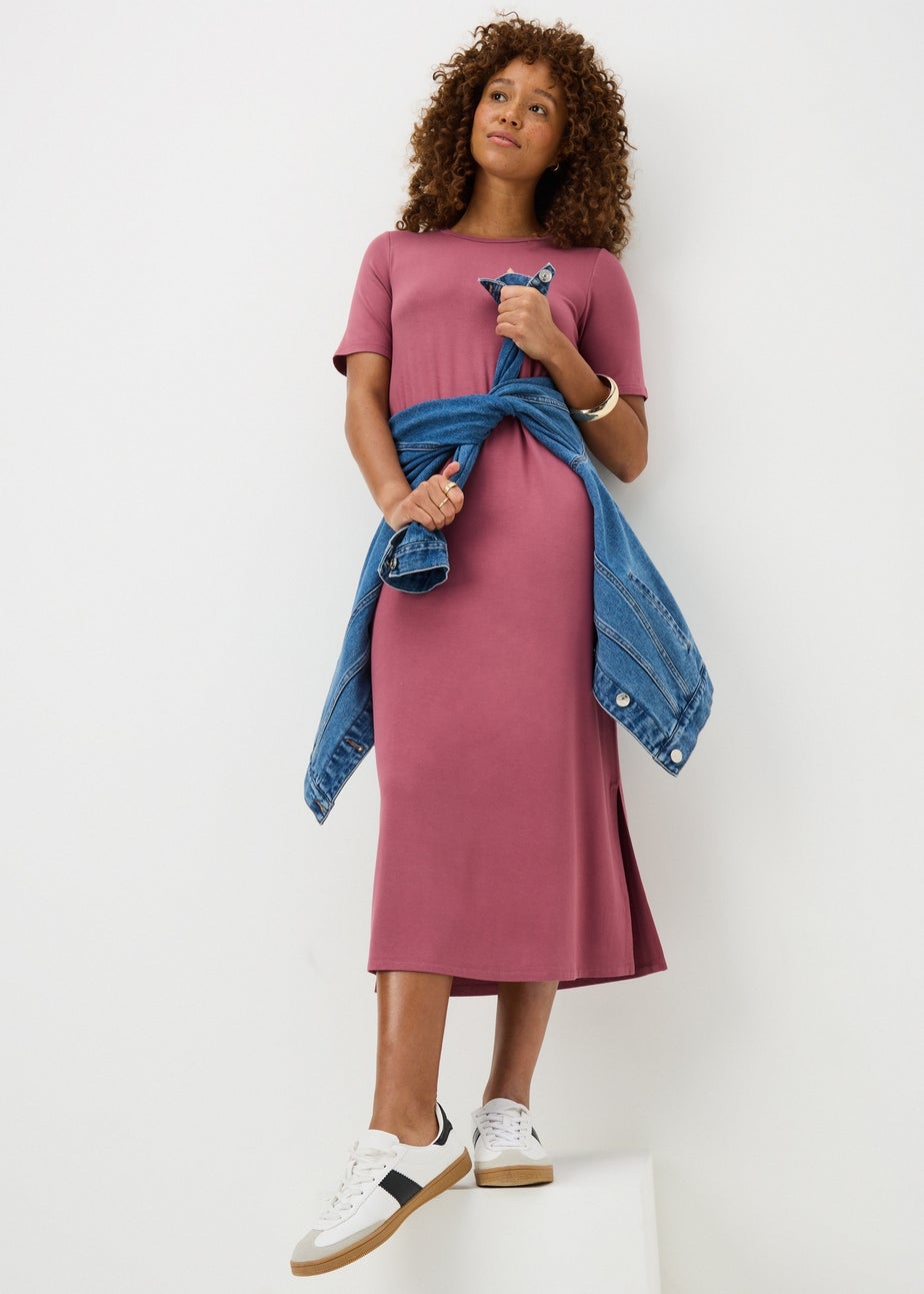 Raspberry T-Shirt Midi Dress