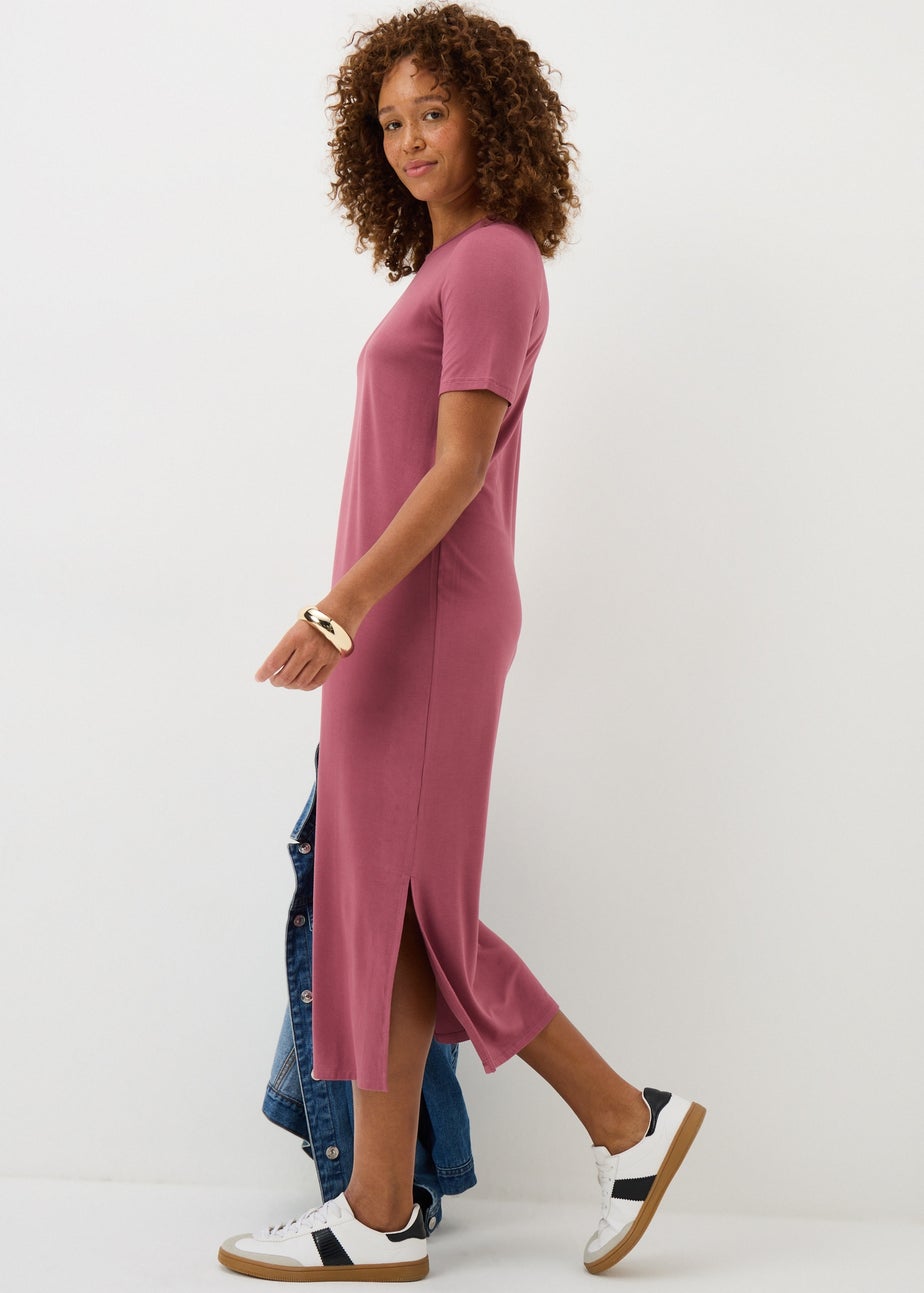 Raspberry T-Shirt Midi Dress