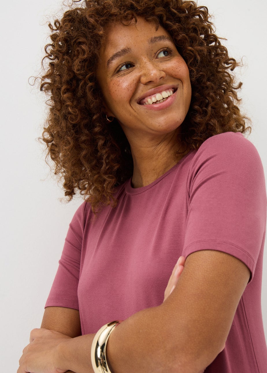 Raspberry T-Shirt Midi Dress