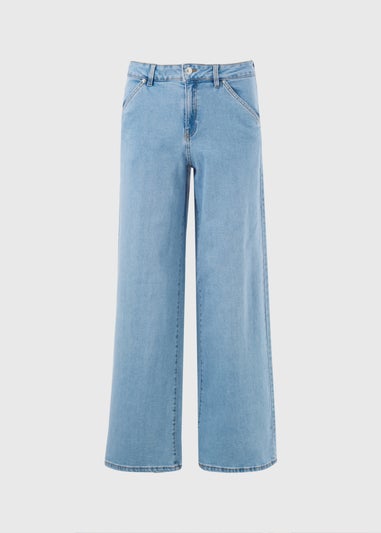 Light Wash Stretch Wide Leg Jeans