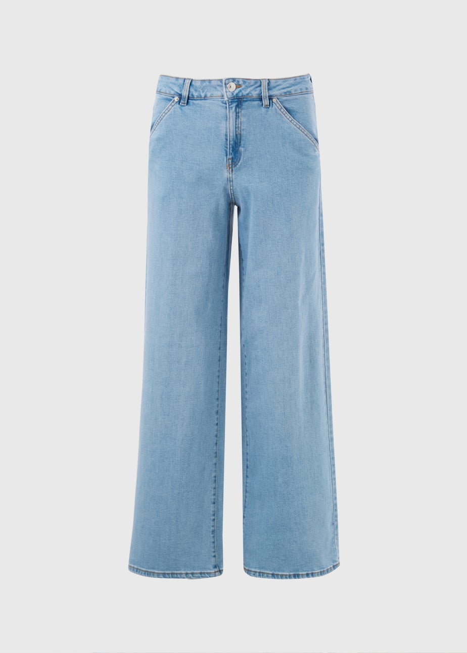 Light Wash Stretch Wide Leg Jeans