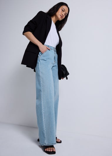 Light Wash Stretch Wide Leg Jeans