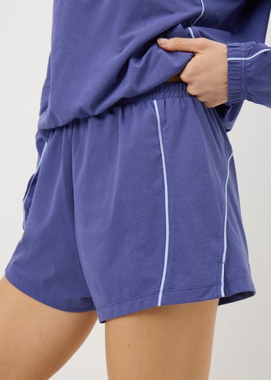 Souluxe Blue Piped Co Ord Running Shorts
