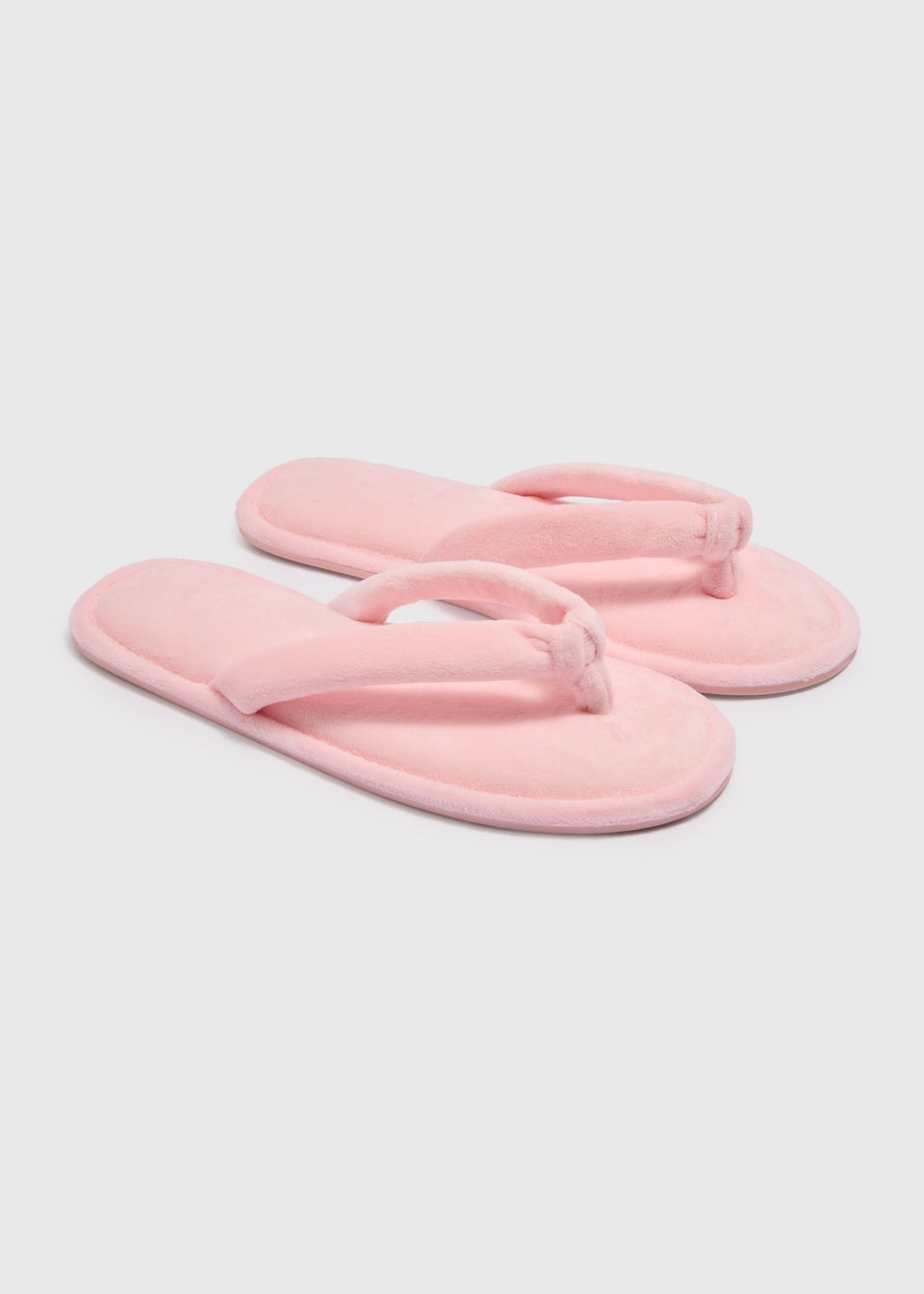 Pink Velour Flip Flop Slippers