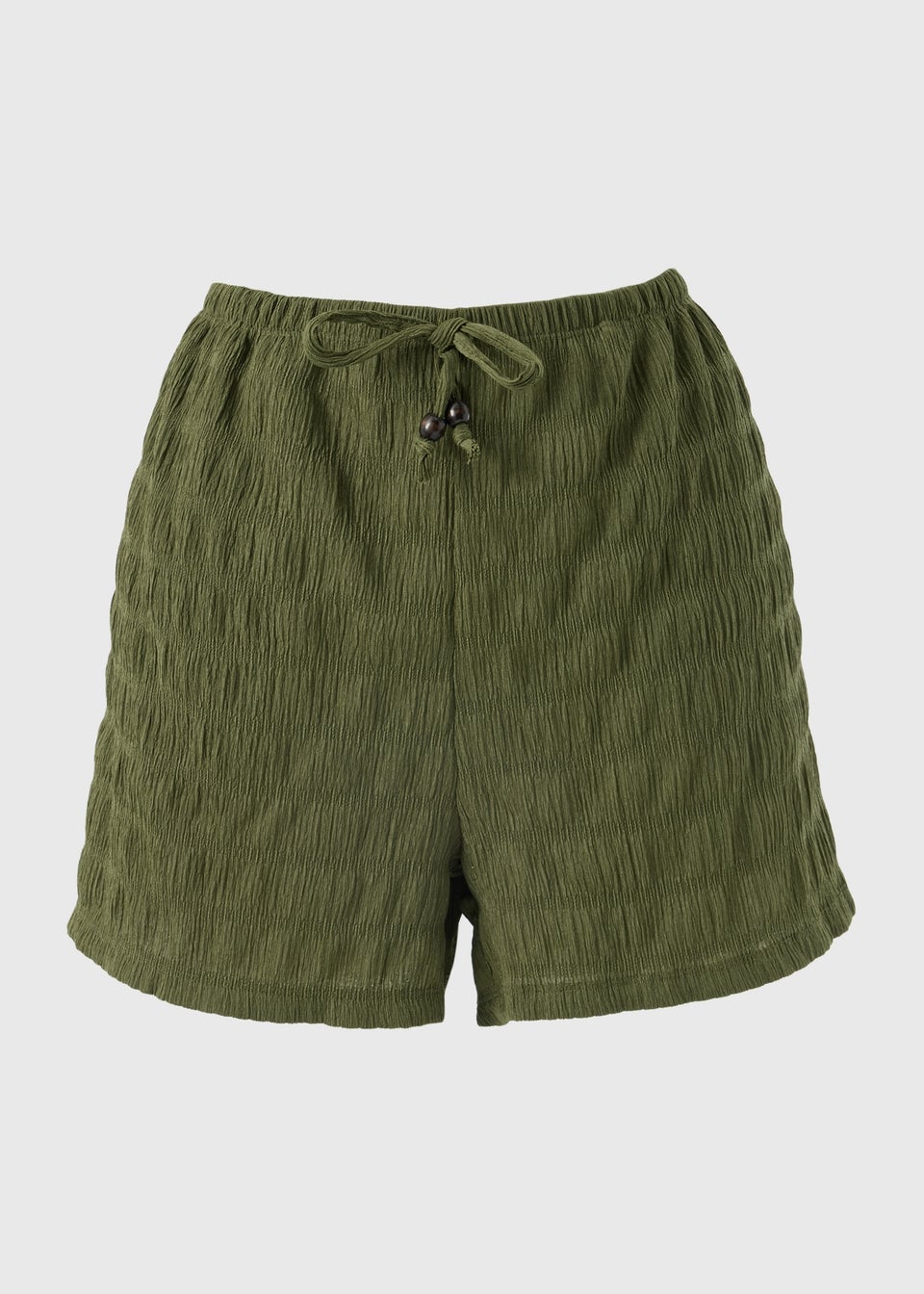 Khaki Textured Co Ord Shorts