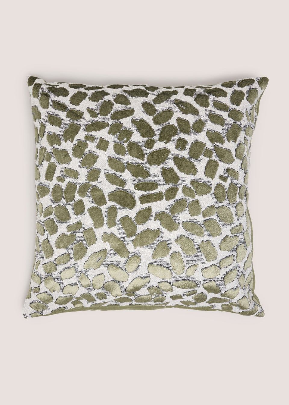 Green Spot Boucle Cut Velvet Cushion