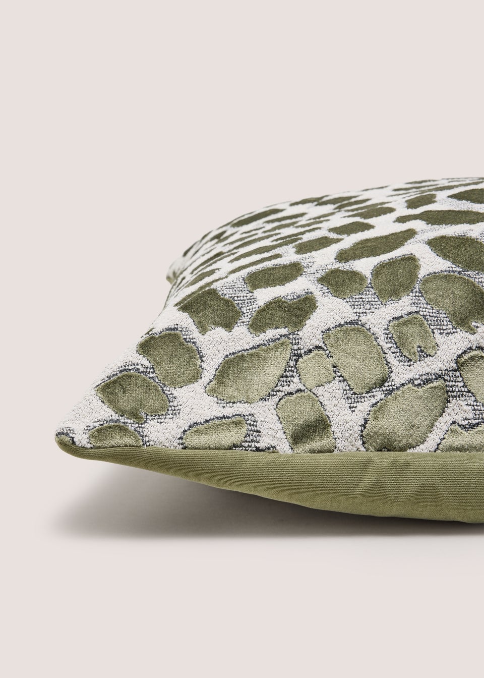 Green Spot Boucle Cut Velvet Cushion