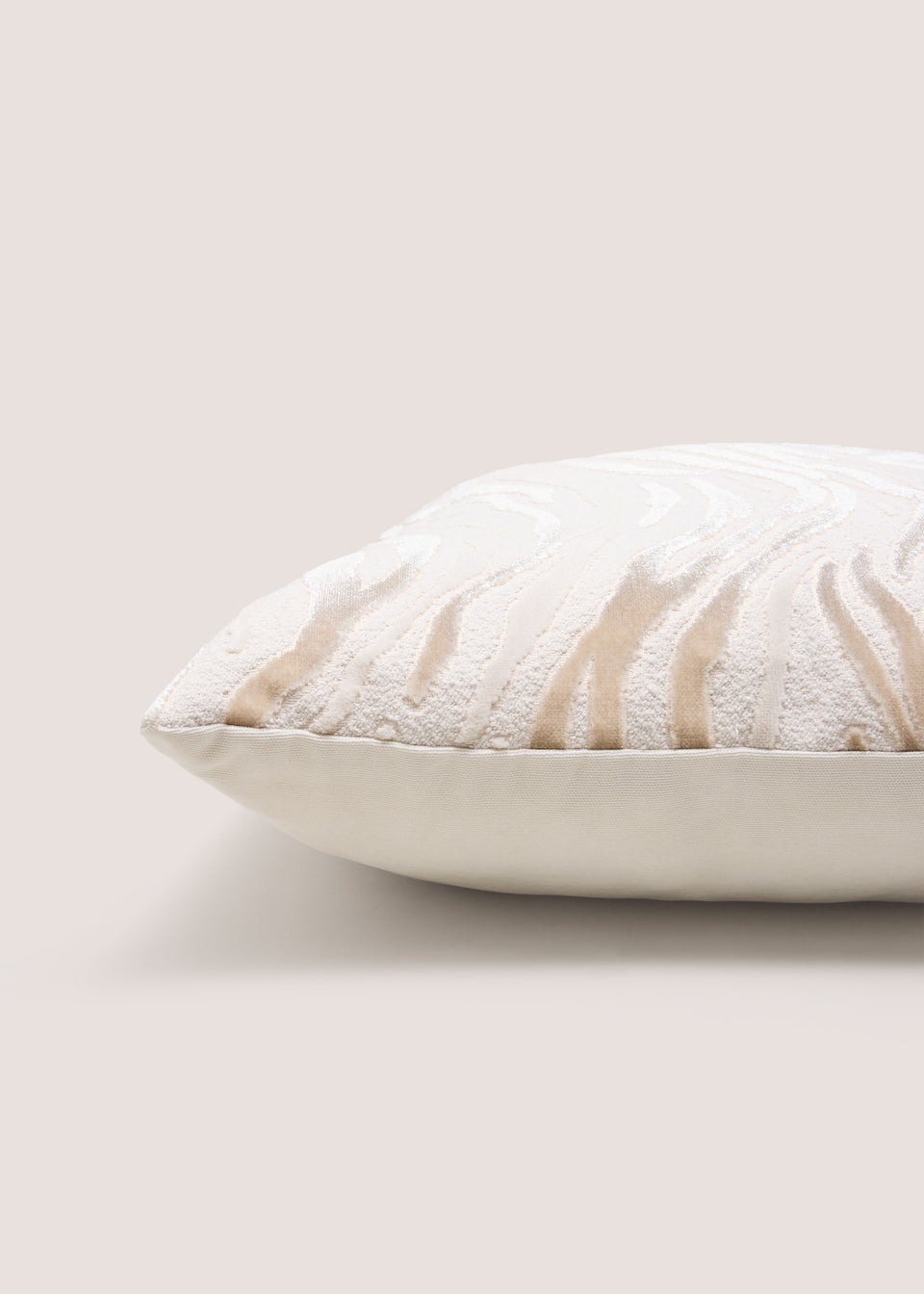 Cream Zebra Cut Velvet Cushion