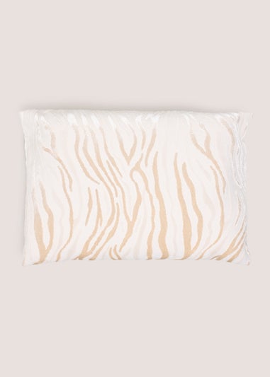 Cream Zebra Cut Velvet Cushion
