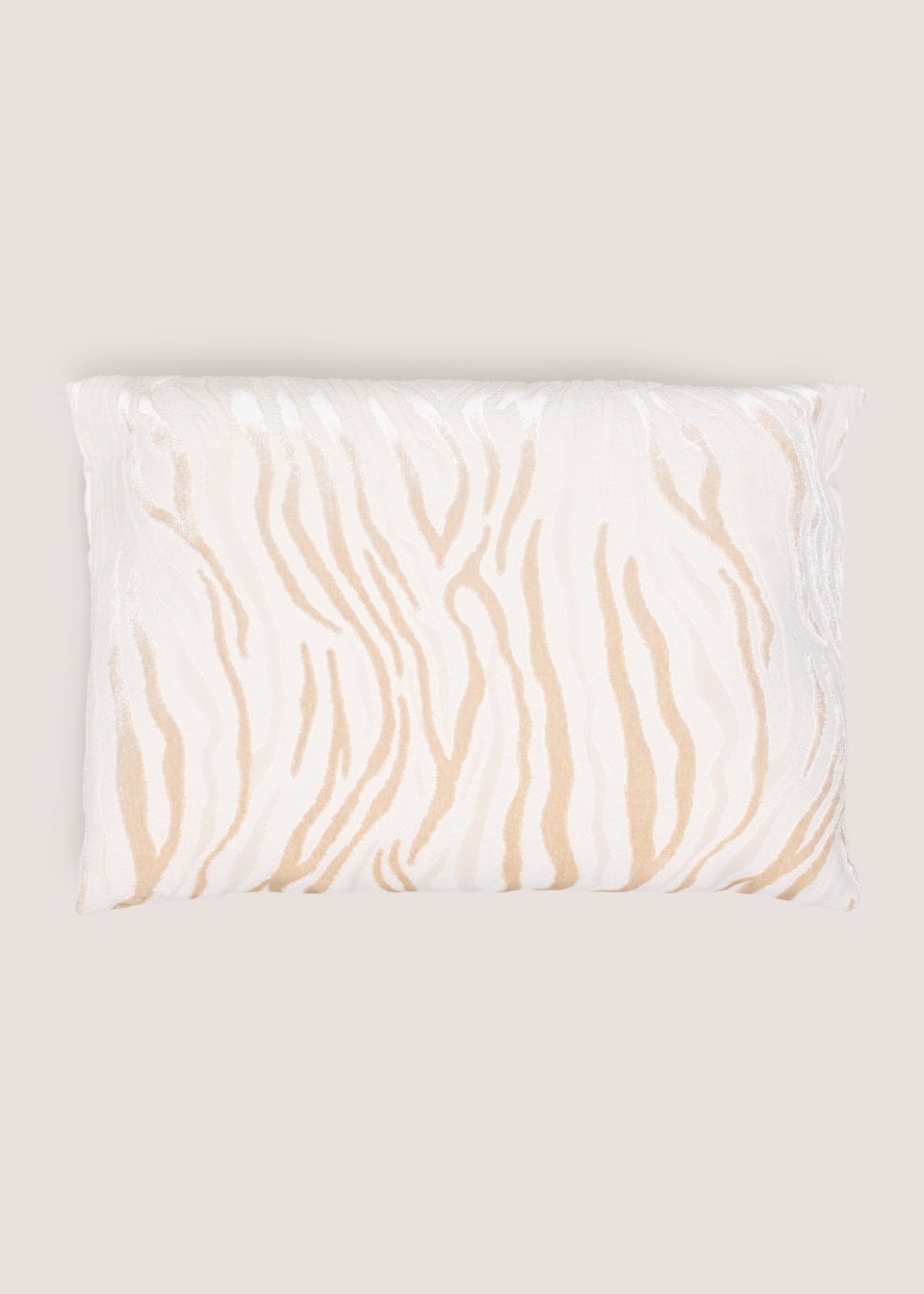 Cream Zebra Cut Velvet Cushion