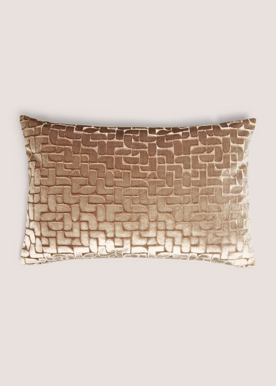Gold Geometrical Velvet Cushion