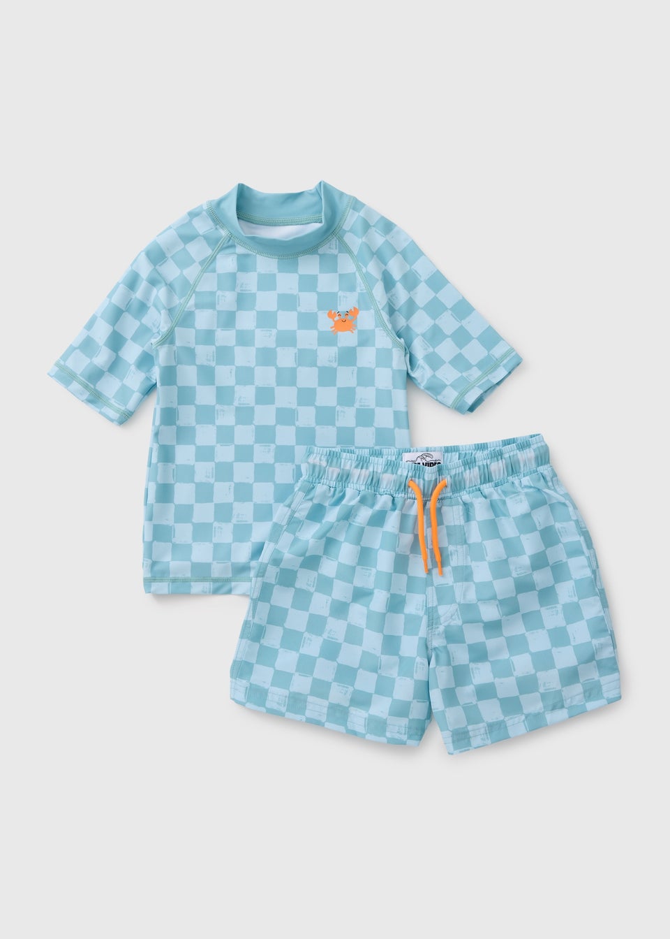 Boys Blue Checkerboard Swim Set (1-7yrs)