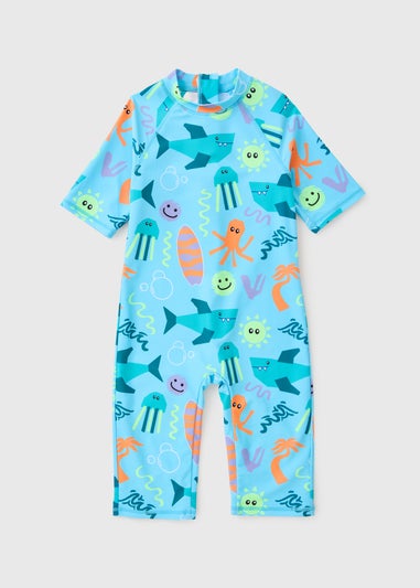 Boys Blue Sea Creature Surf Suit (1-7 years)